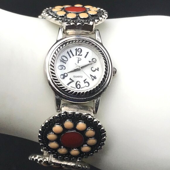 Southwest Style Ladies Quartz Analog Watch With Mother Of Pearl Dial & New Batte - Picture 2 of 5